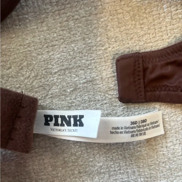 Victoria’s Secret PINK Push-Up Bras Bundle 36D | Wear Everywhere | Red & Brown - Picture 7 of 8